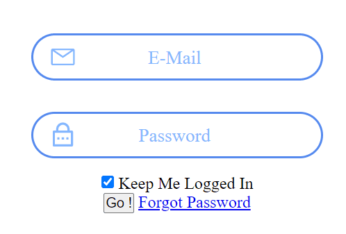 markup of keep me with checkbox , submit button and forgot password