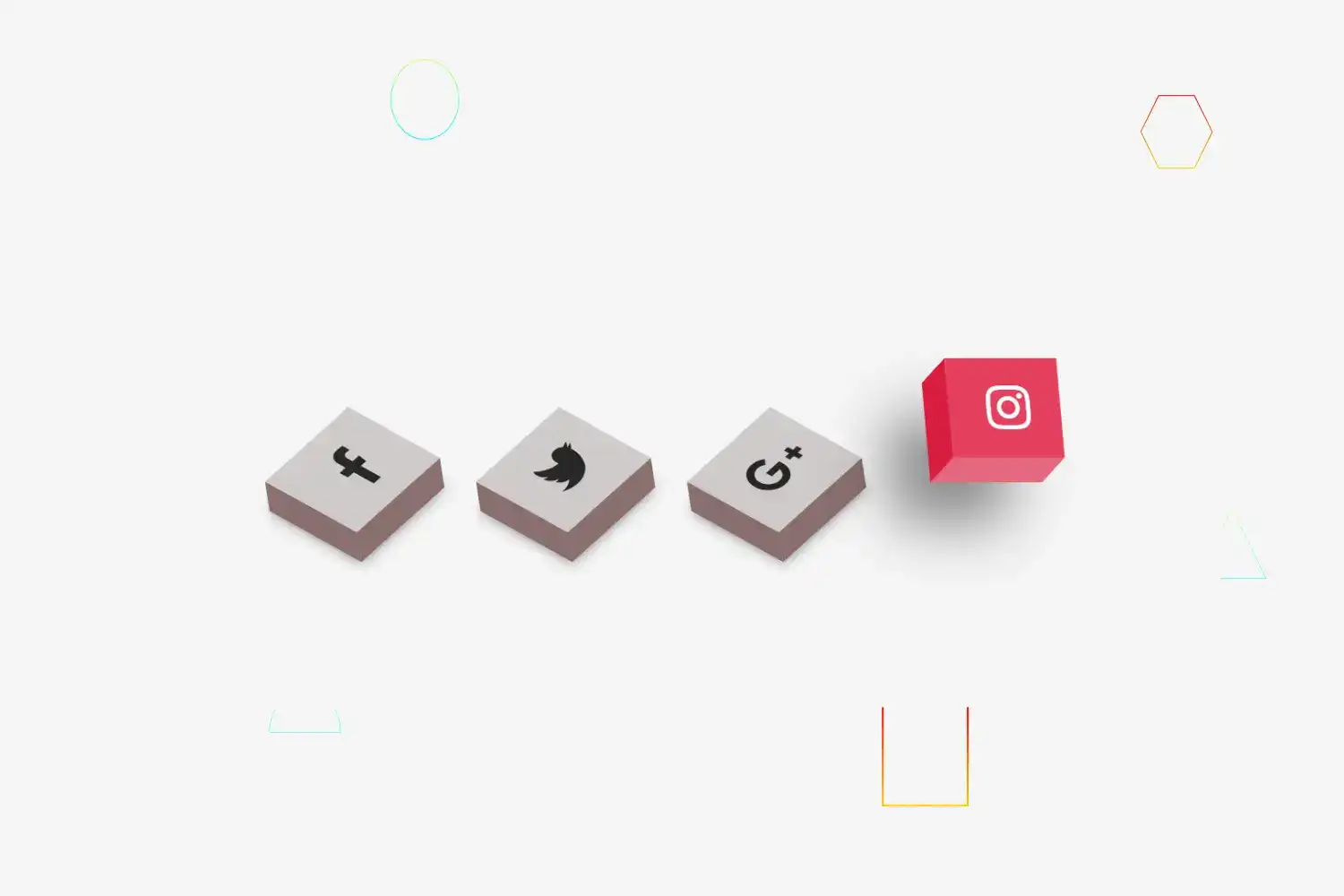 Animated 3d icons using html & css